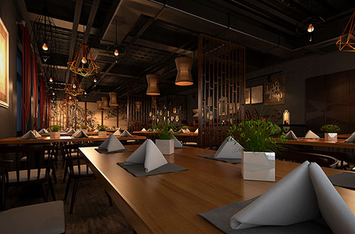 黑山简约大气中式风格餐厅设计装修效果图