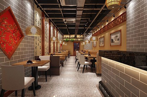 黑山传统中式餐厅餐馆装修设计效果图