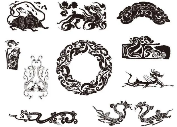黑山龙纹和凤纹的中式图案